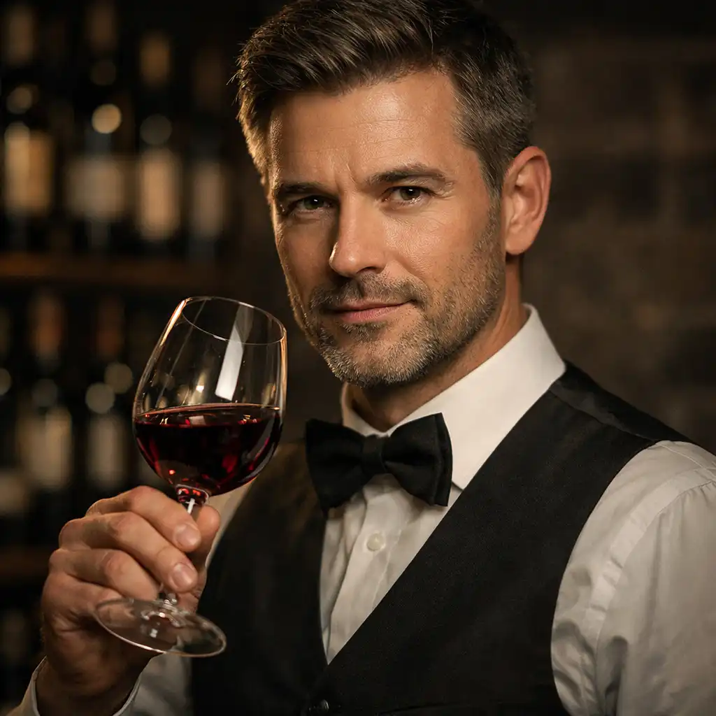 Portrait of the Head Sommelier at Diningmavex